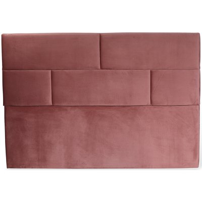 Carpe sengegavl med mønster (Rosa fløjl) - Valgfri bredde