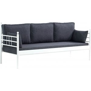 Manyas 3-personers udendrs sofa - Hvid/antracit + Mbelplejest til tekstiler