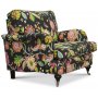 Savoy lnestol med blomsterstof - Havana Black