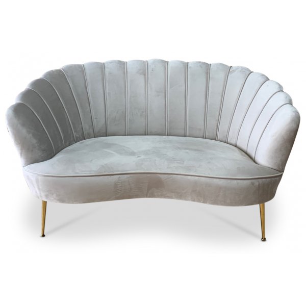 Snckan 2-personers sofa - Grbeige fljl / Messing