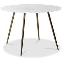 Art rundt spisebord 110 cm - Marmoreret glas / Messing Art rundt spisebord 110 cm - Marmoreret glas / Messing