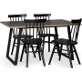 Edge 3.0 spisebordsst 140x90 cm inkl. 4 sorte Orust pindestole - Gr Hjtrykslaminat (HPL)