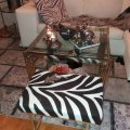 Kundebillede New York fodskammel 55 cm - Zebra/Sølv