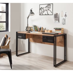 Cosmo Siesta skrivebord 139x60 cm - Fyrretr/sort