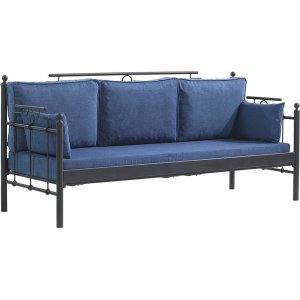 Hampus 3-personers udendrs sofa - Sort/bl + Mbelplejest til tekstiler