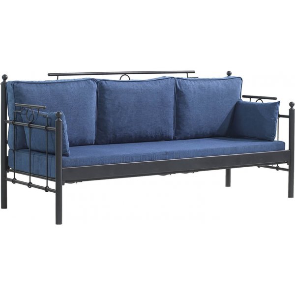 Hampus 3-personers udendrs sofa - Sort/bl