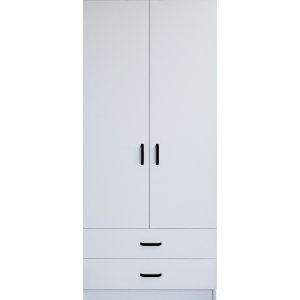 Yaman garderobe 80 x 47 x 182 cm - Mat hvid