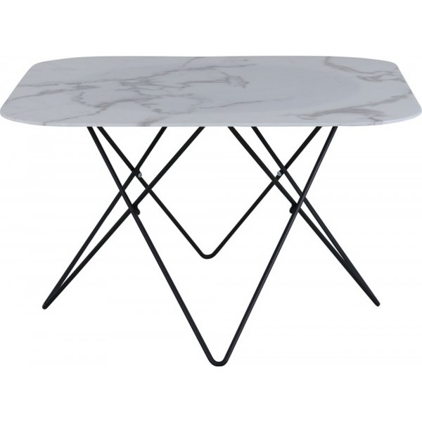 Michel sofabord 80 x 80 cm - Hvid marmor