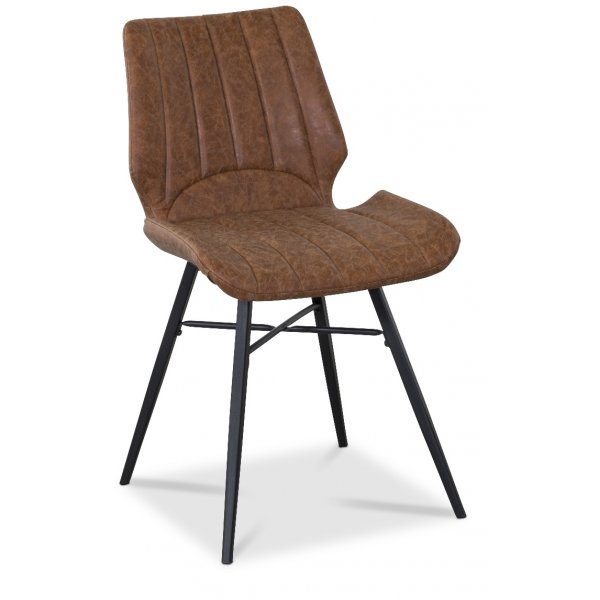 Unique spisestol i vintage kunstlder - Brun