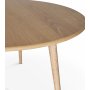 Omni spisegruppe, rundt spisebord 130 cm inkl. 4 Tyko hvide stole - Whitewash