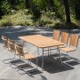 Mllan udendrsgruppe i teak: 6 stole med spisebord 176x90 cm
