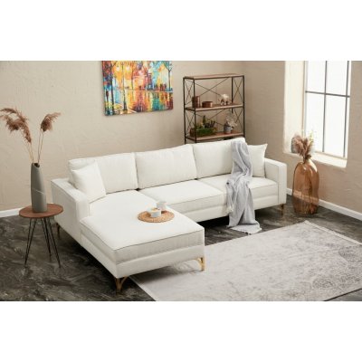 Berlin divan sofa - Creme hvid/guld