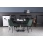 Plaza spisegruppe, marmorbord med 4 Theo fljlstole - grn / gr / krom