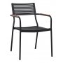 Spisest med 6 stole og spisebord 180 x 100 cm sort/natur - Menton/Pino