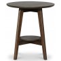 Bridge rundt sidebord med hylde 50 cm - Valnd
