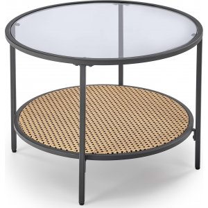 Dakota sofabord 60 cm - Sort/rattan