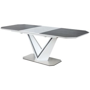 Luz udtrkbart spisebord 90x160-220 cm - Hvid/gr