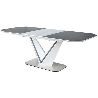 Luz 160-220 cm spisebord - Hvid/grå
