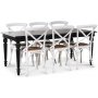 Paris spisegruppe 180 cm bord sort + 6 hvide Gaston spisestole