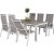 Niveauer udendrs spisegruppe med 6 Copacabana stole - Gr/Hvid