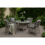 Udendrsgruppe; 4 stole og spisebord 110 cm gr/rattan - Jacksonville/Provence