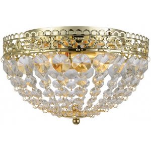 Saxholm Krystal loftslampe - Guld/Krystal