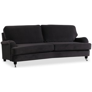 Kvarsebro Howard 3-personers buet sofa - Mørkegrå (fløjl) Kvarsebro Howard 3-personers buet sofa - Mørkegrå (fløjl)