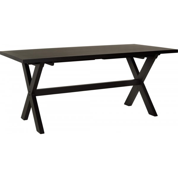 Ravnsort spisebord med krydsben 180x90 cm