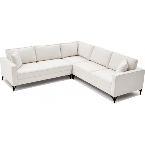 Berlin hjrnesofa - Creme hvid/sort