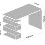 Slangeskrivebord 120x60 cm - Hvid/valnd