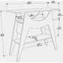 Ese sidebord 100 x 35 cm - Hvid/valnd