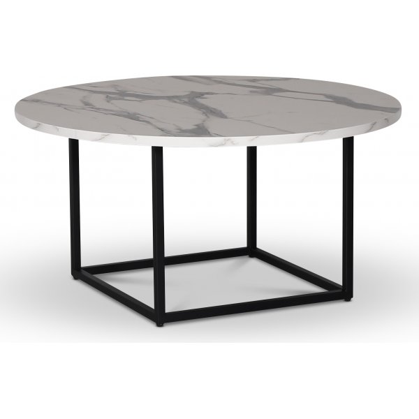 Sintorp rundt sofabord 90 cm - Hvid marmor (Eksklusivt laminat)