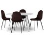 Rosvik spisegruppe, spisebord med 4 stk. Carisma Fljlsstole - Hvid/Bordeaux + 4.00 x Servietringe