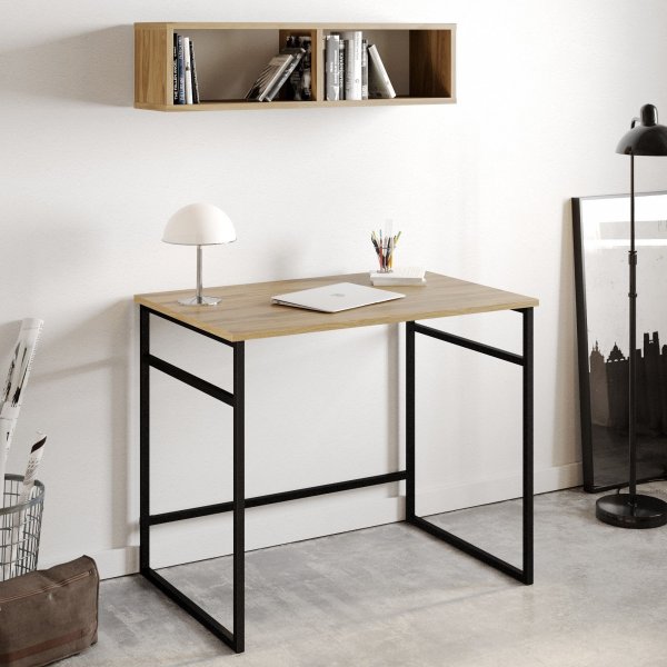 Gama skrivebord 90x60 cm - Eg/sort