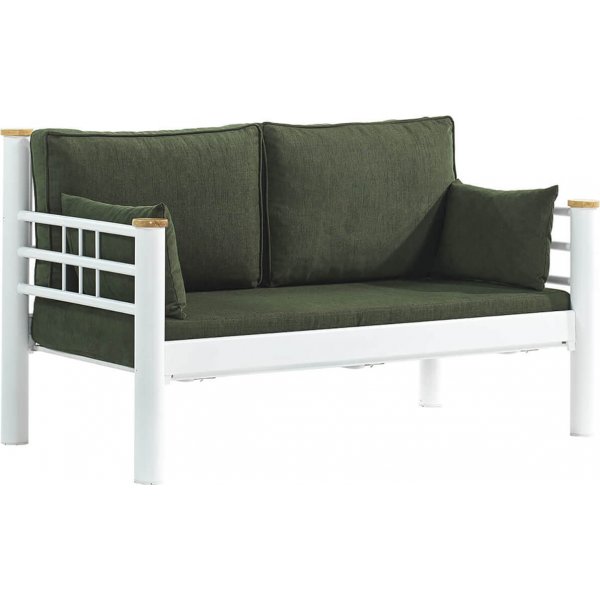 Kappis 2-personers udendrs sofa - Hvid/grn