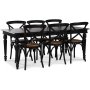 Paris spisegruppe 180 cm bord sort + 6 sorte Gaston spisestole
