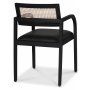 Sikns lnestol - Sort/Rattan/PU