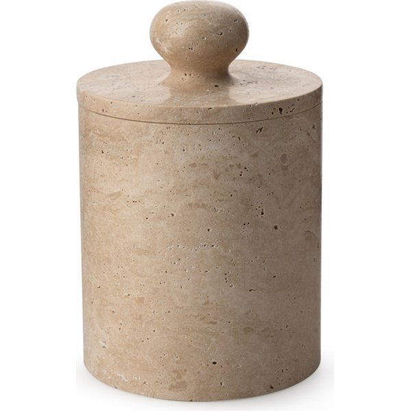 Krukke i beige travertin marmor