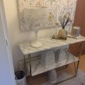 Kundebillede Hvid marmor bordplade - 110x35x81,5 cm