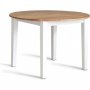 Spisegruppe: Lck spisebord, rundt - hvid / olieret eg + 4 Selma stole - hvid / olieret eg